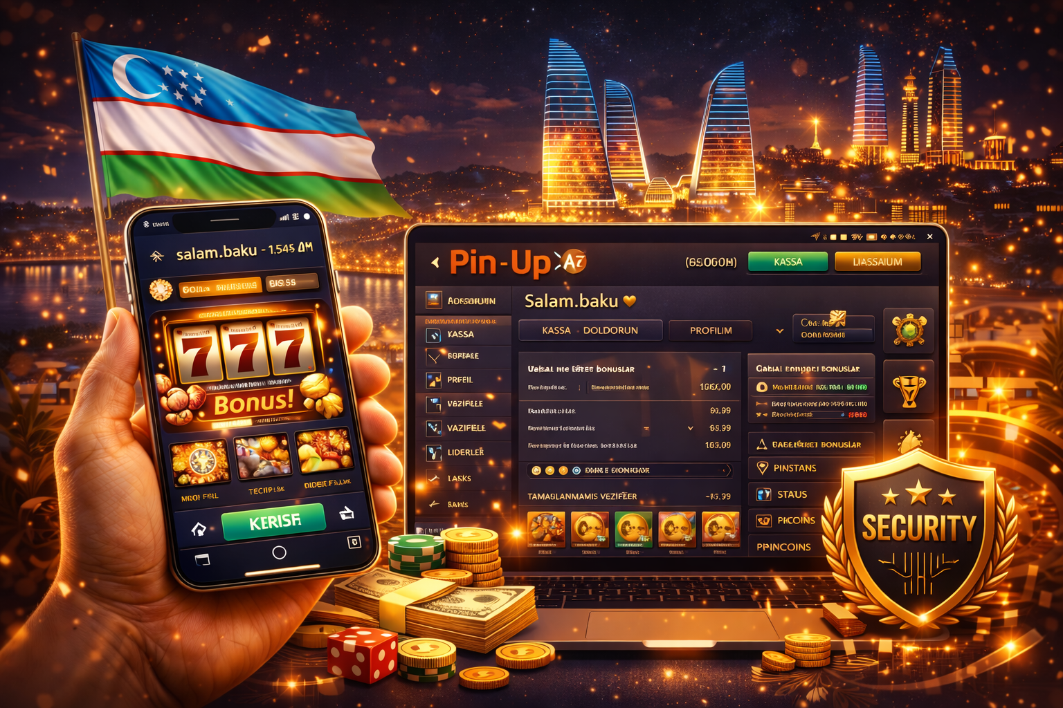 Pin Up AZ platformasında istifadəçi hesabının strukturu